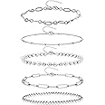 14K Gold Chain Bracelets Set for Women, Dainty Gold Paperclip Link Bead Bracelet Stackable Layered Bracelets Metal Fashion JewelryBracelets Metal Fashion Jewelry