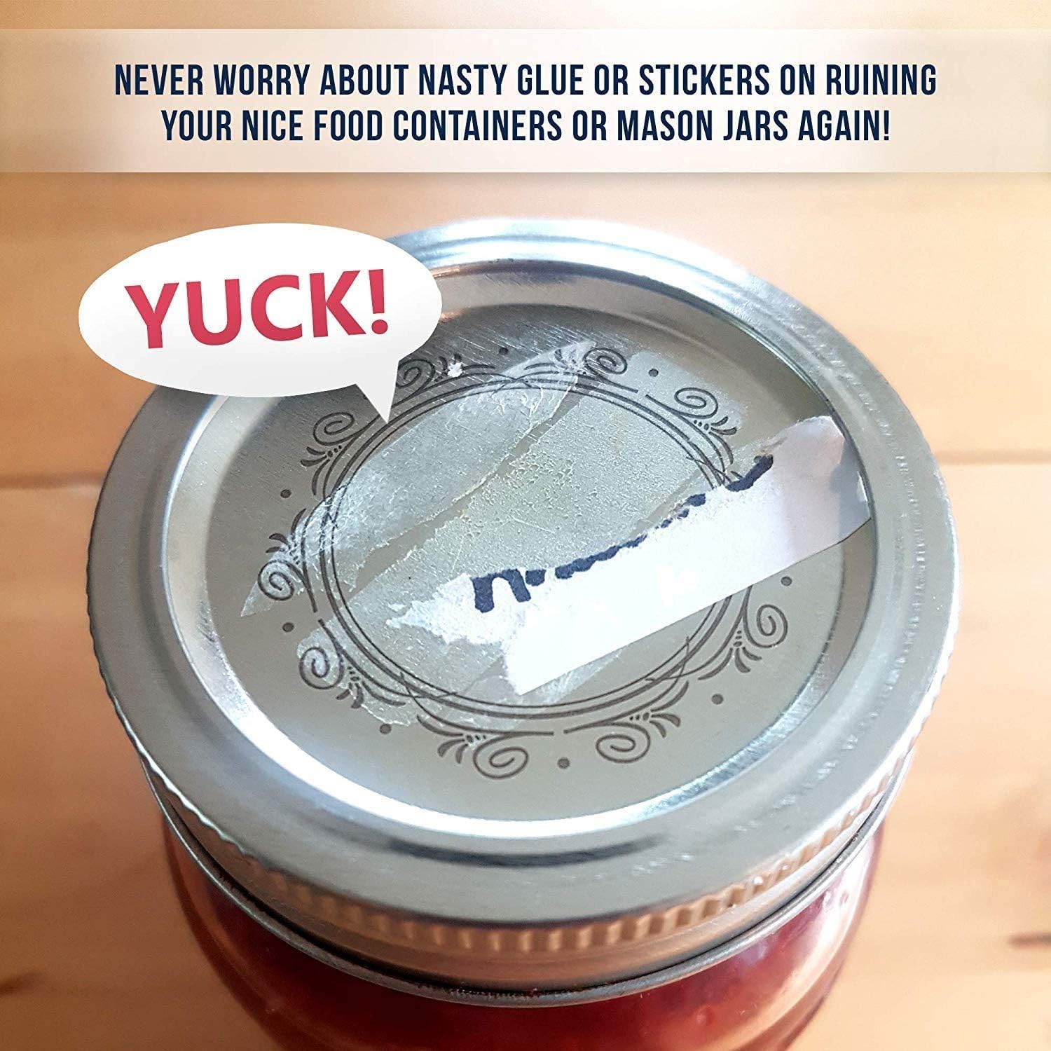 Dissolvable Food Labels for Canning, Jars, Pantry and Meals Blank White (500 Per Roll) Washes Off in Seconds Like Magic - No Residue Stickers 1x2" Freezer Microwave and Dishwasher Safe by MESS: Office Products