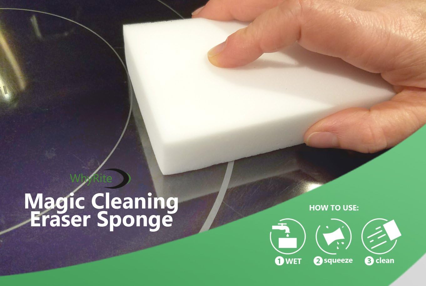 Magic Eraser Sponge Cleaning Pad Melamine Foam Paint Stain Remover Scrubber Bathroom Wall Furniture Floor Cleaner 25 Pack By WhyRite