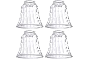 Ceiling Fan Light Covers, Ceiling Fan Globes Replacement Glass, Light Fixture Replacement Glass, Dysmio Lighting Replacement Shade Height: 4.75", Depth: 4.75", Width: 4.9" Fitter Size 2.25", 4 Pack