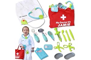 DREAMY ACCESSORIES Personalized Doctor Kit for Kids with Doctor Bag, Play Doctor Kit for Toddlers 3 5, Kids Doctor Playset, Kids Doctor Kit, Kids Doctor Set, Kids Dr Kit, Doctor Toys, Toddler Doctor Kit Toy Doctor Kit