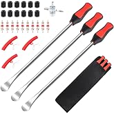 Rpeconu 15" Tire Spoons Kit, Tire Changing Tool for Motorcycles, Dirt Bikes, Lawn Mowers and More, 29PCS Tire Removal Tool Set, with Tire Spoon, Rim Protector, Valve Tool, Valve Cover and Valve Core