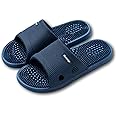 HQSLPS Massage Slippers Acupressure Foot Open Toe Reflexology Sandals Relief Neuropathy Arthritis Plantar Foot Pain Plantar Fasciitis Slippers Women Men Indoor Non-Slip (8-8.5 Men, Blue)