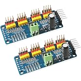 2PCS PCA9685 16 Channel 12 Bit PWM Servo Driver Board IIC Interface PCA9685 Module Controller Compatible with Raspberry Pi
