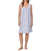 Eileen West Sleepwear & Loungewear for Women - Jersey Knit Collection - 100% Cotton Sleeveless Lightweight Short Nightgown