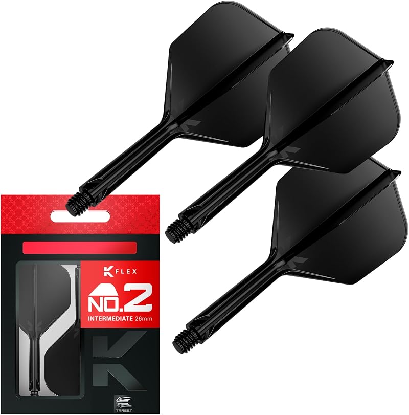 Target Darts K Flex Integrated No.2 Flights And Shafts 3 Pack Intermediate 26mm