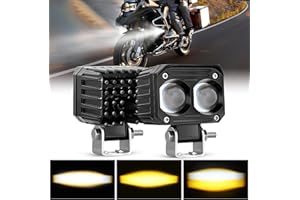 Nilight Motorcycle Driving Lights 2.5 inch White Amber Spot Beam Fog Light LED Pods IP67 Waterproof Auxiliary Offroad Lightin