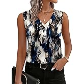 Zeagoo Women's Silk Satin Tank Tops V Neck Casual Camisoles Sleeveless Business Work Blouses Dressy Summer Shirts