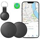 Air Tag-2 Pack Item Finder Works with Apple Find My (iOS Only) App, Tracking Tags, Luggage tag, Trakcer Tag Locator for Keys, Luggage, Backpack etc. (Not for Android) Black