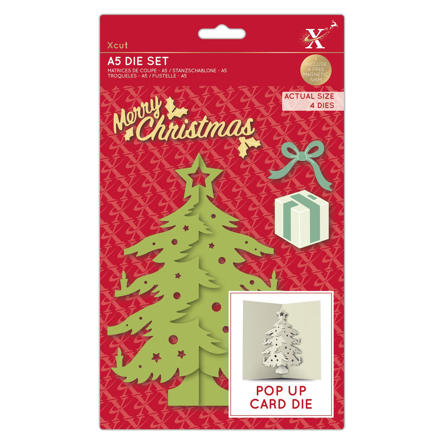 Xcut A5 Dies, Pop Up Card, Christmas Tree, Carbon Steel, Art & Craft, Cutting Tool Supplies, Beautiful Decoration, Card Making, Gift Tag Wrapping, Scrapbooking, Invitation Making, Crafters Companion