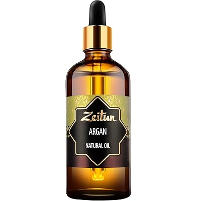 Zeitun Argan Oil - Organic Argan Oil Moisturizer for Hair &amp; Face and Body - Moroccan Argan Oil Treatment - 100% Pure Cold Pressed Argan Oil - Moisturizing Rejuvenating Hair &amp; Body Oil 3.4oz