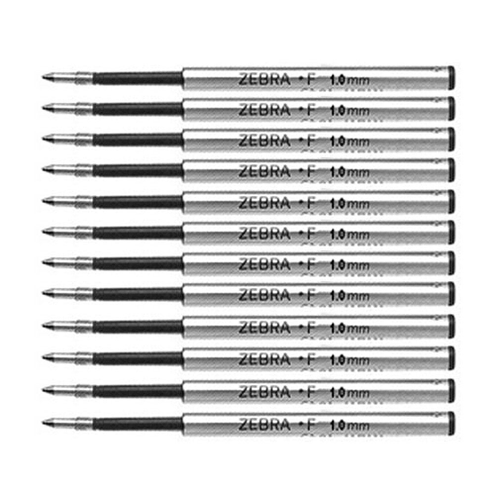 Zebra F Refill Ballpoint Pen for F-301, F-701, Expandz & Spiral. Pack of 12 Black