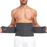 DOREIPA Abdominal Binder for Men Women Post Surgery &amp; Postpartum Recovery | Hernia Support Belt Waist Trainer for Men Adjustable Compression Wrap (Black,L)