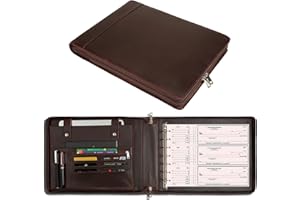 GZRHKJ Genuine Leather Business Check Binder, 7 Ring Checkbook Binder for Business Checks, Personalized Engraved Checkbook Binder, 600 Checks Capacity for 9 × 13 Inch Sheet (Dark Brown)