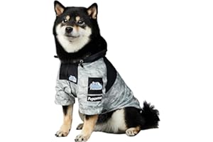 JizahPET Dog Raincoats, Rain Jacket, Waterproof and Windproof, Warm and Breathable, Fashion Trend Dog Clothes, with Leash Hole, for Small, Medium and Large Dogs (Grey, 4X-Large)