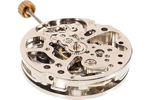 Luxshiny Automatic Mechanical Watch Movement Skeleton Dial DIY Replacement Parts for Pocket and Wrist Watches
