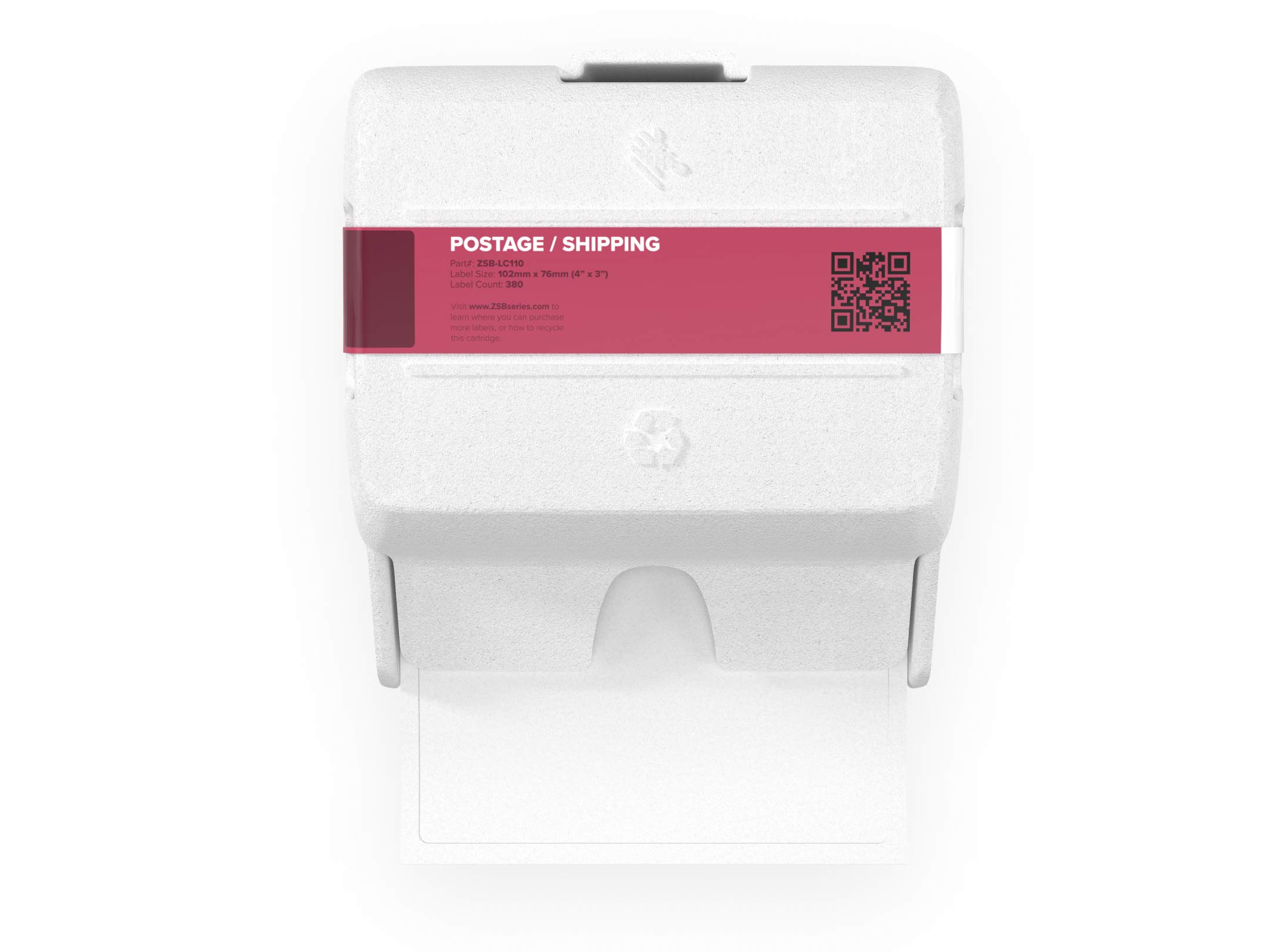 Zebra - ZSB Shipping and Postage Labels for Thermal Label Printer | Label Printer Cartridge - ZSB-LC110-4 x 3 inch (380 Labels in Cartridge) | Compatible with ZSB-Series Label Printer Machine โ image 1