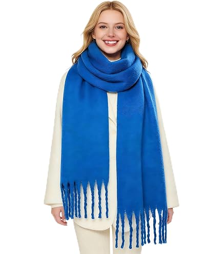 SUNDSGT Big Scarf Coloured Oversized Tassel Soft Fall Winter Thick