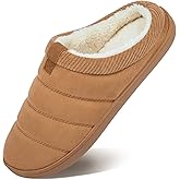 Yesmola House Slippers for Men Memory Foam Indoor Slippers With Fuzzy Lining Bedroom Slip on