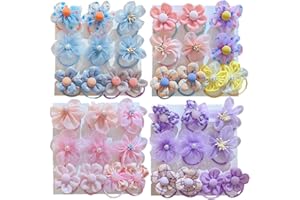 Shengsenfu Baby Hair Accessories Set, 40 Pcs Toddler Hair Ties Cute Flower Elastic Rubber Bands, Hair Ties and Ponytail Holde