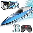 BEZGAR Remote Control Boat- 2.4GHz RC Boat with Rechargeable Battery, Fast Speed 20+ MPH with Double-Hatch Design for Lakes&Pools, Summer Toys for Adults and Ideal Gifts Rc Boats for Kids 8-12(TX122)