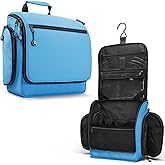 VENTURE 4TH Hanging Travel Toiletry Bag for Women & Men – Large Toiletry Organizer with 18 Compartments, Removable TSA Pouch, Travel Wash Bag for Toiletries, Makeup & Shaving Kit (Light Blue)