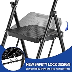 KINGRACK Folding 2 Step Ladder, Portable Ladder for