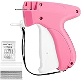 Stitch Gun for Clothes Quick Clothing Fixer & Tagging Gun with 6 Needles & 1000 Black+1000 White Fasteners, Handheld Sewing Tool for Instant Repairs, Quilting, Retail Price Tags No Thread Needed Red