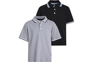 Ben Sherman Boys' Polo Shirt - 2 Pack Classic Fit Short Sleeve Pique Polo - Comfort Stretch Golf Shirt for Boys (8-18)