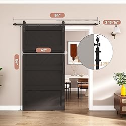 JUBEST 42"x84" Sliding Barn Door with Door Hardware