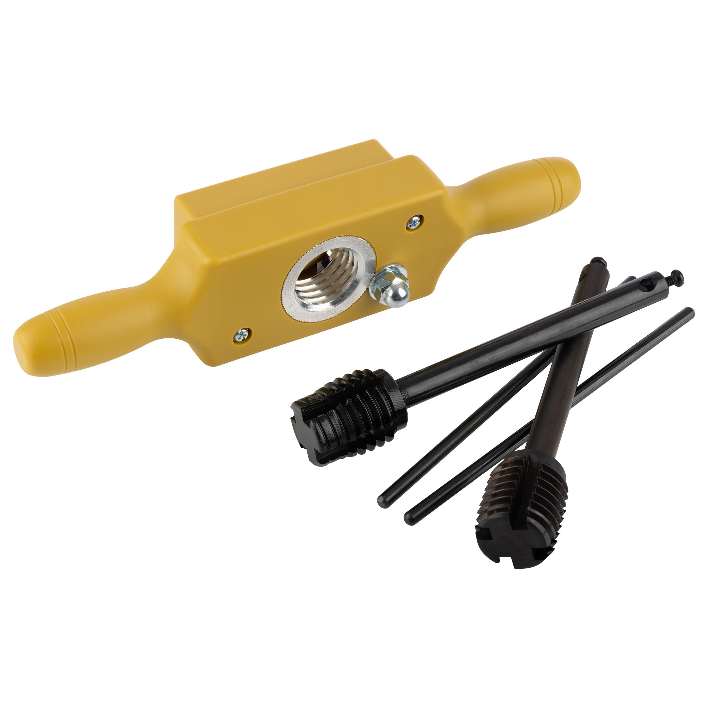 Kings County Tools Tap and Die Set | 1 Inch Size | Cuts Male & Female Wooden Threads | Two-Handed Thread Box | Bottoming Tap | Long-Lasting Steel Cutters with Aluminum Wear Fittings