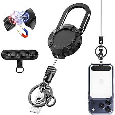 Safety Lanyard For Phone Anti-Drop Phone Lanyard Set - Retractable Safety Tether With Wrist Strap & Phone Clips Anti-theft Phone Holder - View #4