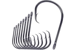 LURELINK-Inline-Circle-Hooks-Saltwater-for-Catfish-Bass-Octopus-Hooks-Fishing-Hook-Freshwater 50 Pack