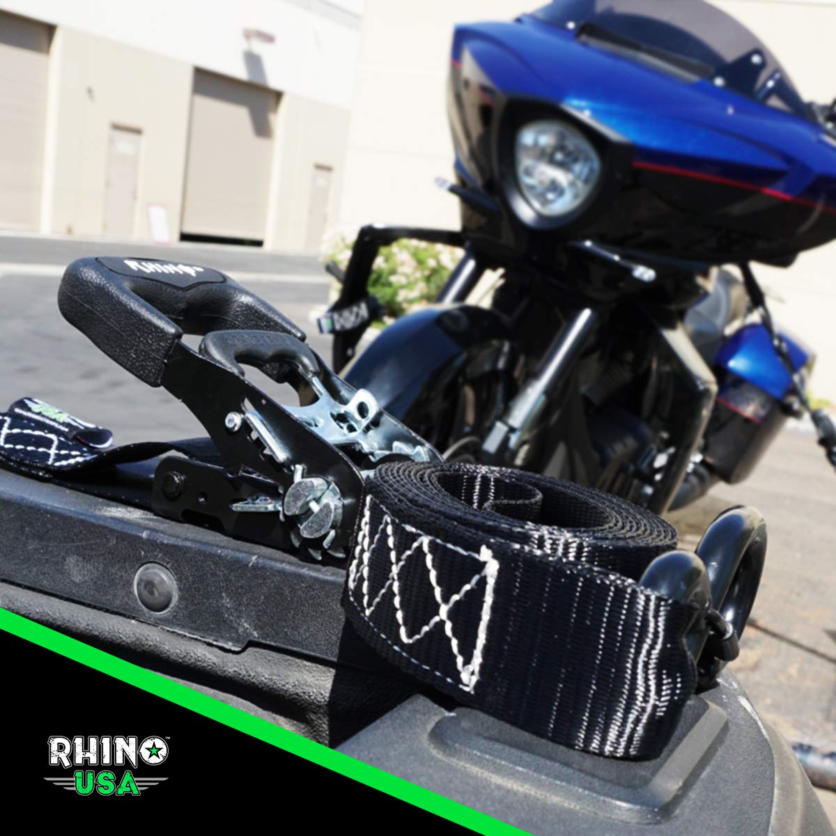 RHINO USA Ratchet Straps Motorcycle Tie Down Kit, 5,208 Break Strength