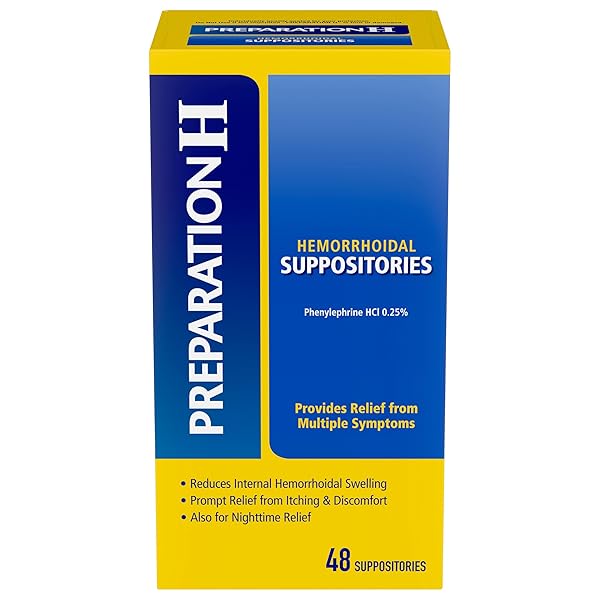 PREPARATION H HEMORRHOID SYMPTOM TREATMENT SUPPOSITORIES, BURNING, ITCHING...