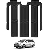 3W Floor Mat for Toyota Sienna 2021-2026 (Only for 7 Seat), TPE All Weather Custom Fit Floor Liner for Toyota Sienna 2nd and 3rd Row Car Liners(Not Fit 2025 2026 Platinum Edition)