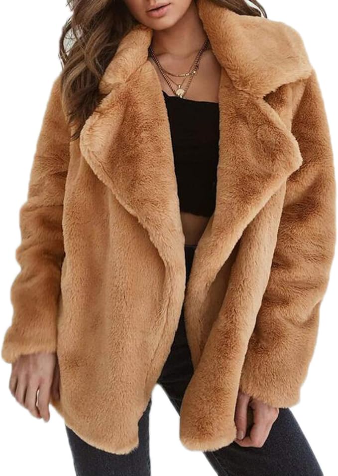 keephen Damenjacke Winter Kunstpelzmantel Parka Mantel ...