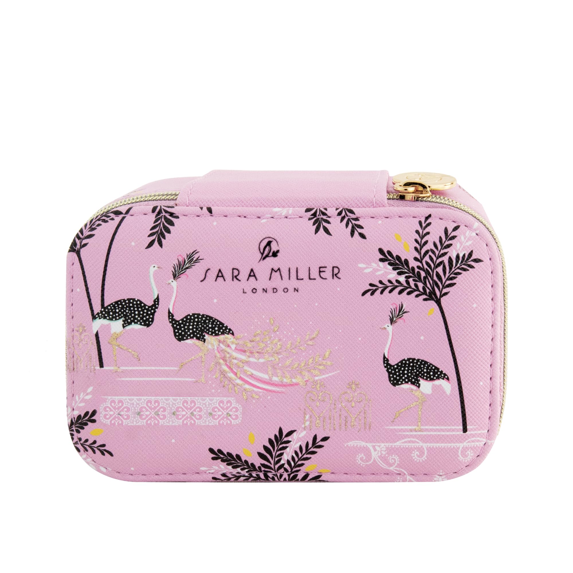Sara Miller Savannah Faux Leather Pink Travel Jewellery Case