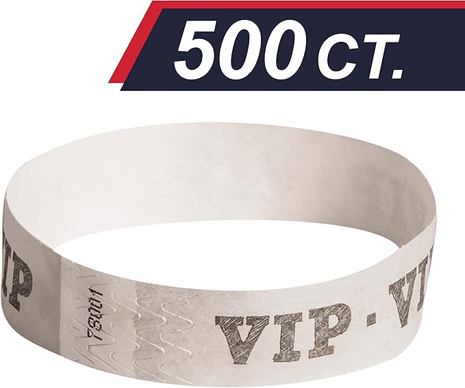 Amazon 500 Count Silver VIP Premium Tyvek Wristbands By Amazon 500 Count Silver VIP Premium Tyvek Wristbands By