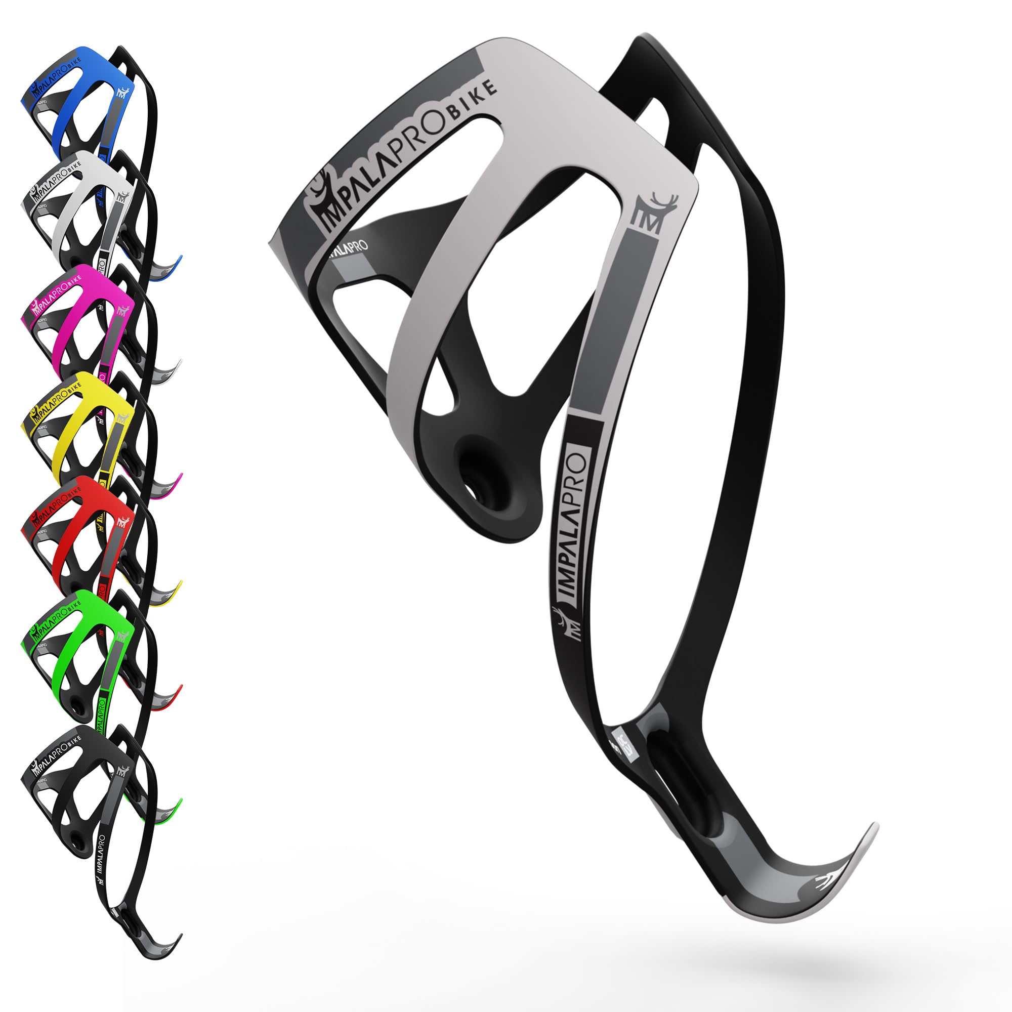 IMPALAPRO Ultralight Full Carbon Bottle Cage 18gr - Bike Bottle Holder - Bike Drinks Holder - Carbon Bottle Cages for Road Bikes and Mountain Bike (Grey)