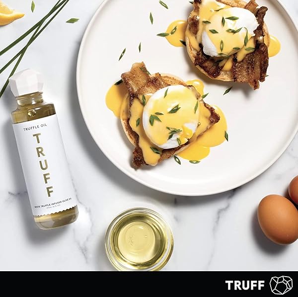 TRUFF WHITE TRUFFLE OIL – WHITE TRUFFLE INFUSED OLIVE OIL – GOURMET DRESSING, SEASONING, MARINADE, OR DRIZZLE, NON-GMO, GLUTEN-FREE, 6 FL.OZ