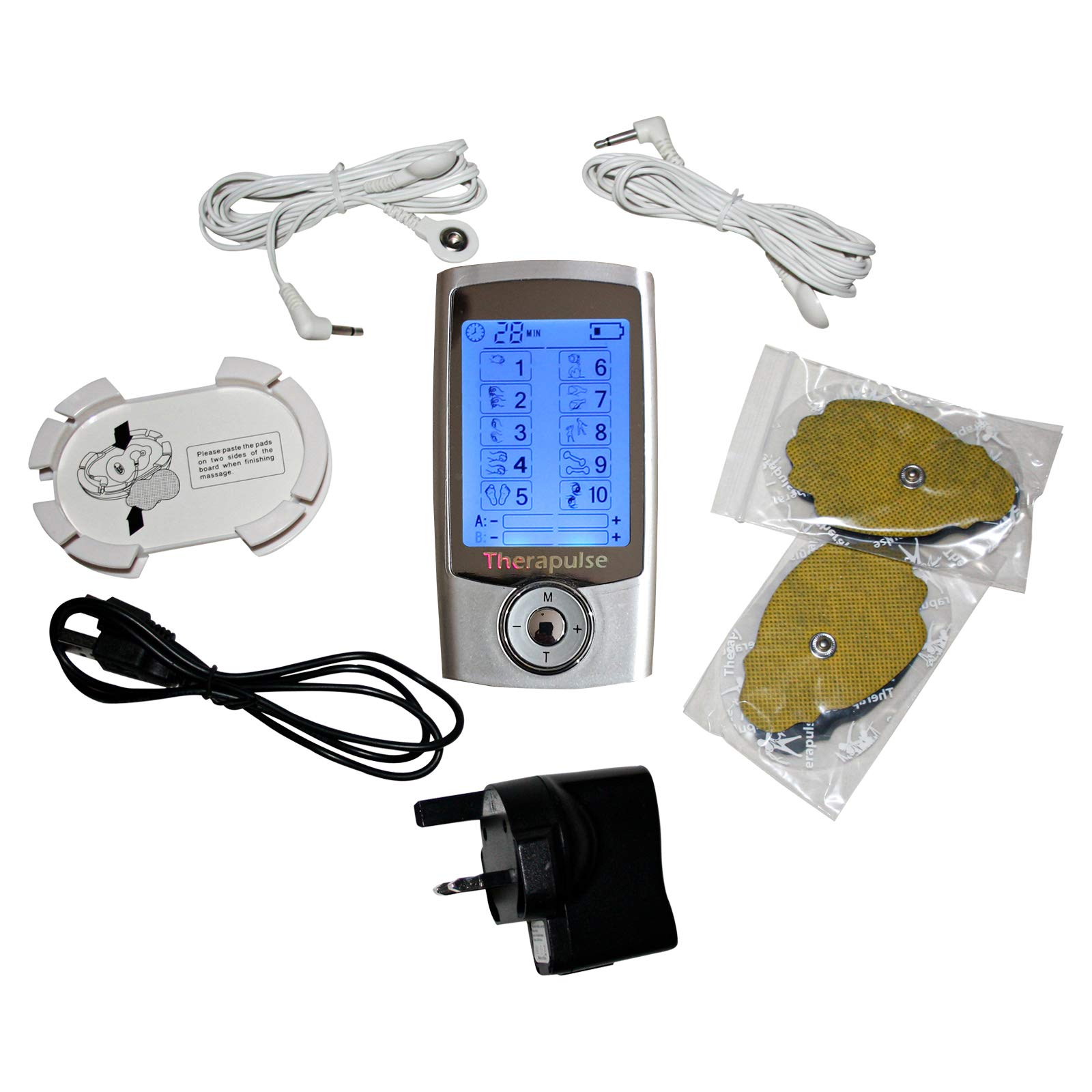 Magic Massage Ultra Dual | TENS Machine for Pain Relief | Back Shoulder Neck Knee Elbow | Electronic Pulse | Muscle Stimulator | Acupuncture, Cupping, Palm Kneading, Deep Tissue (Sliver)