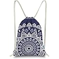 Miomao Drawstring Backpack Mandala Style String Bag Canvas Beach Sport Daypack