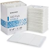 McKesson Sterile Abdominal- ABD Pads, 5 x 9 in | Individually Wrapped Wound Dressing, First Aid Pads Surgical-Grade, Nonstick-for Heavy Leakage, Nonwoven Cellulose