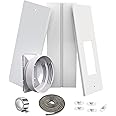 Gulrear Portable AC Window Vent Kit for Double-Hung/Small sliding windows 26"-47"Adjustable With 5.1"/5.9" Universal Coupler &2 Weather Strippings Fit LG/Hisense/Hair etc Portable ac Window Seal Kit