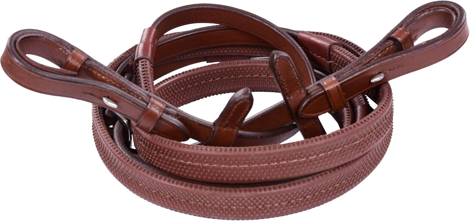FORFURS Multicolored rubber leather reins for horse bridles Full