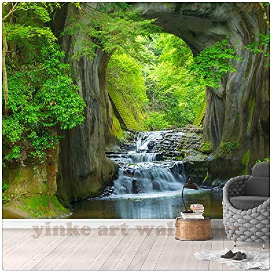 Wall Mural 3D Fresh Forest Photo Landscape Wall 3D Room Landscape