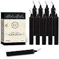 Raajsee Unscented Mini Taper Candles Pack of 20, Black | 5 Inches (H) Dinner Candle Sticks| Smokeless, and Dripless| Paraffin Wax with Cotton Wicks | Long Burning Time