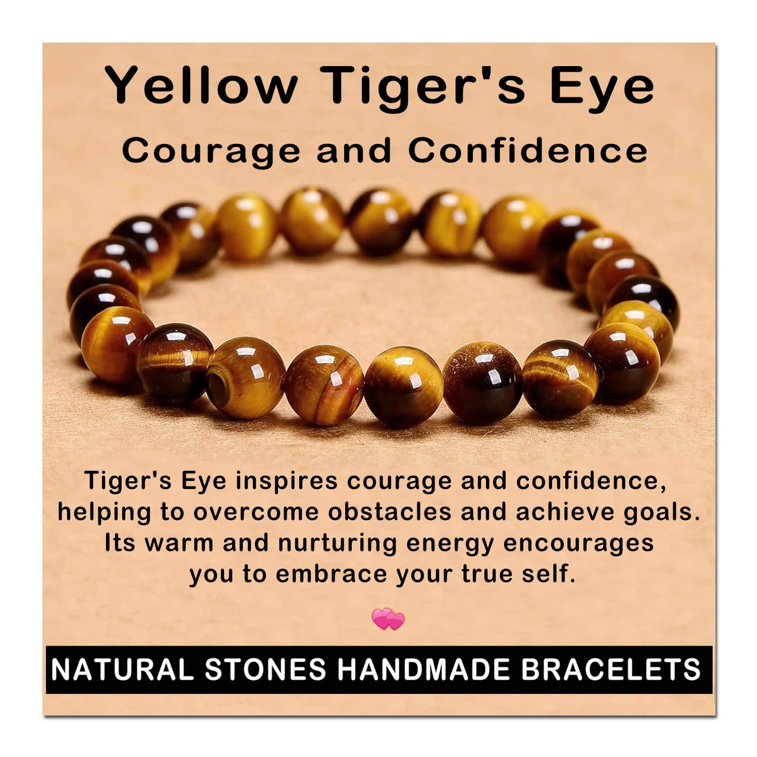 Photo 1 of **FINAL SALE NO RETURNS** **BROKEN** AD Beads Handmade Gemstone Stretch Elastic Bracelet Crystal Healing Reiki Nature's Beauty and Spiritual Essence Unisex (12mm, Yellow Tiger's Eye)