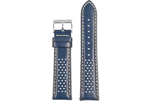 StrapsCo Perforated Leather Rally Quick Release Watch Band Strap - Choose Your Color - 18mm 20mm 22mm 24mm